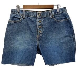 VTG 80s Zena Denim Jean Cutt Off Shorts Button Fly Women's 14 100% Cotton READ